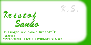 kristof sanko business card